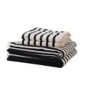 Ręcznik kąpielowy frotte w paski Bonnie Black 70x140 cm - Tell Me More