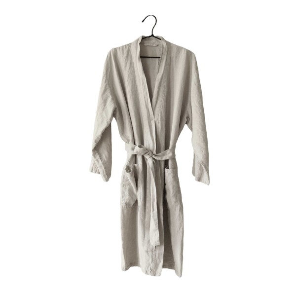 Szlafrok lniany Laval L/XL, naturalny - Tell Me More