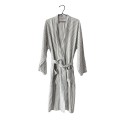 Szlafrok lniany Laval L/XL, szaro-biały - Tell Me More