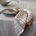 Serwetki materiałowe z lnu Ella Hazelnut Checkered, 4 szt - Tell Me More