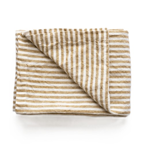 Lniany obrus w paski Leon 145x145, Spice - Tell Me More