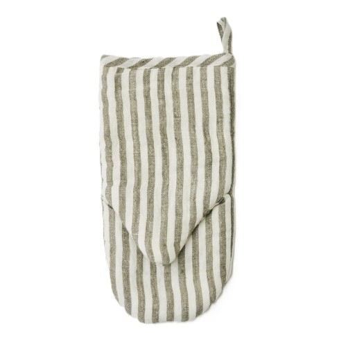 Rękawice do piekarnika w paski len i bawełna Leon Seagrass, 2 szt - Tell Me More