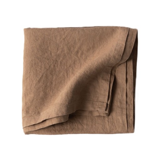 Obrus z miękkiego lnu stone washed 175x175, Hazelnut - Tell Me More