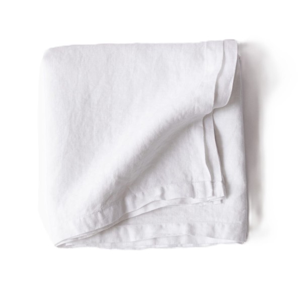 Obrus z miękkiego lnu stone washed 145x270, biały - Tell Me More