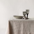Obrus z miękkiego lnu stone washed 145x330, Hazelnut stripe - Tell Me More