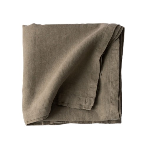 Obrus z miękkiego lnu stone washed 145x330, Olive - Tell Me More