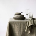 Obrus z miękkiego lnu stone washed 145x330, Olive - Tell Me More