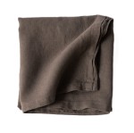 Obrus z miękkiego lnu stone washed 145x330, Taupe - Tell Me More