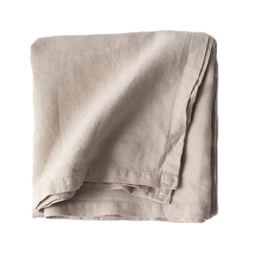 Obrus z miękkiego lnu stone washed 145x330, ciepły szary - Tell Me More