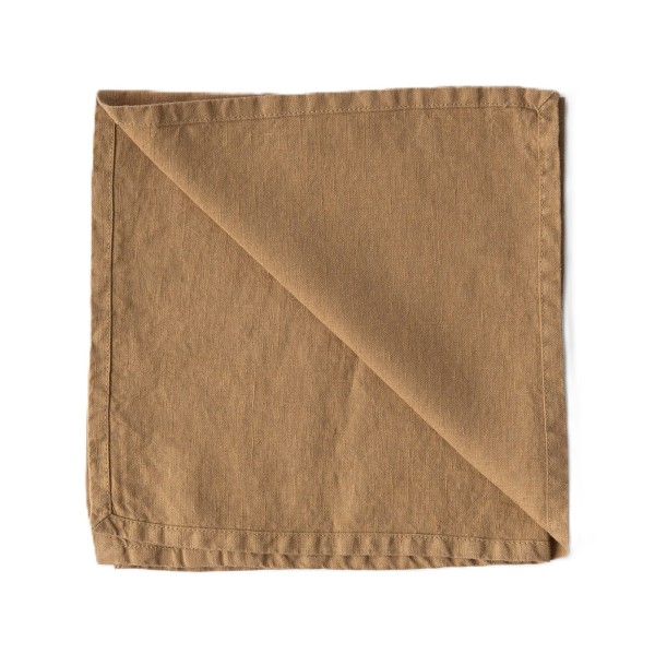 Lniane serwetki na stół z lnu stonewashed Hazelnut, 4 szt - Tell Me More