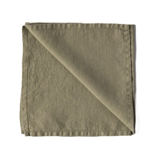 Lniane serwetki na stół z lnu stonewashed Olive, 4 szt - Tell Me More