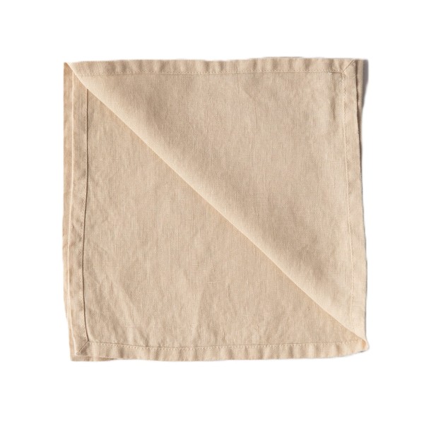 Lniane serwetki na stół z lnu stonewashed Sand, 4 szt - Tell Me More