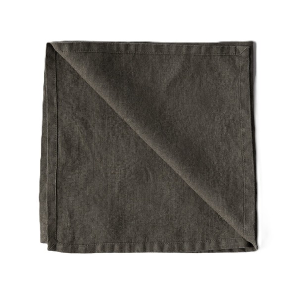 Lniane serwetki na stół z lnu stonewashed Taupe, 4 szt - Tell Me More
