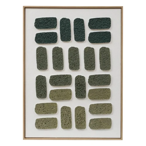 Obraz z wypukłym wzorem Aladji 3D 60x80, zielono-biały - Atmosphera