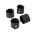 Obrączki na serwetki ze skóry naturalnej bawolej Camou Black, 4 sztuki - Muubs