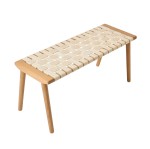 Drewniana ławka z plecionym siedziskiem Seat - Andersen Furniture