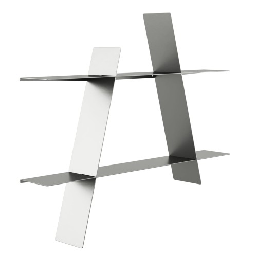 Półka na ścianę metalowa A-Shelf 78x12x67, srebrna stal - Andersen Furniture