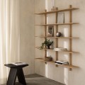 Półka regał dąb z frezowanymi krawędziami Noir 140, natural - Muubs