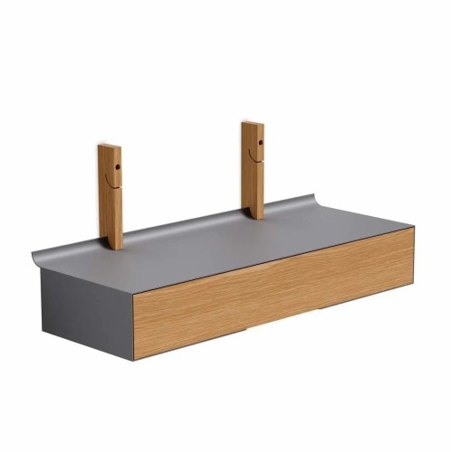 Szuflada do systemu regałów modułowych Smile Nature 80, szara - PLEASE WAIT to be SEATED