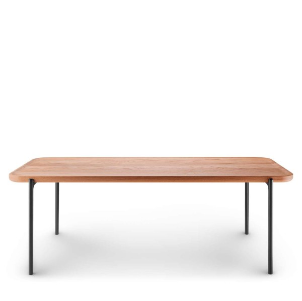 Prostokątny stolik kawowy z drewnianym blatem Savoye Nature 50x120 - PLEASE WAIT to be SEATED