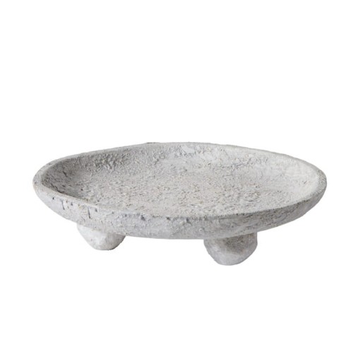 Taca na nóżkach dekoracyjna z terakoty Luna, szara - Muubs