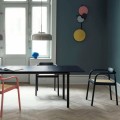 Designerskie krzesło z plecionym siedziskiem Ahm, czarne - PLEASE WAIT to be SEATED