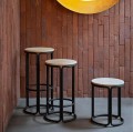 Hoker kuchenny czarny Hardie 75, z jesionowym siedziskiem - PLEASE WAIT to be SEATED