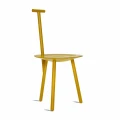 Minimalistyczne krzesło drewniane Spade, żółte - PLEASE WAIT to be SEATED