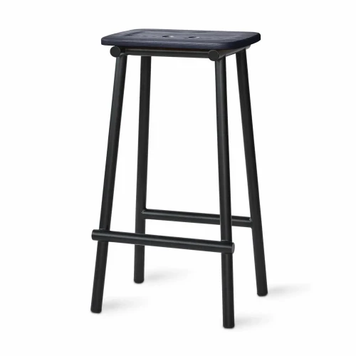 Stołek barowy z jesionowym siedziskiem, Tubby Tube Navy Blue 75 - PLEASE WAIT to be SEATED