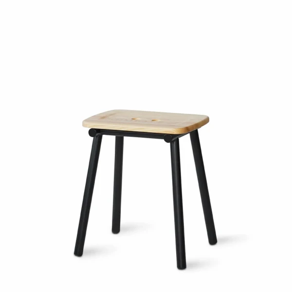 Stołek z jesionowym siedziskiem, Tubby Tube Natural 45 - PLEASE WAIT to be SEATED