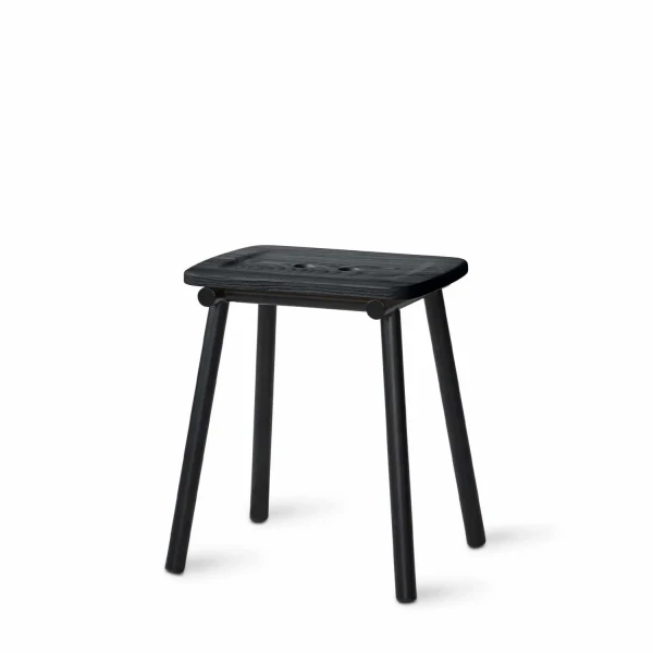 Stołek z jesionowym siedziskiem, Tubby Tube Black 45 - PLEASE WAIT to be SEATED