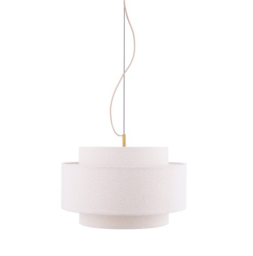 Lampa wisząca tekstylna bouclé Noah 50, biała - Globen Lighting