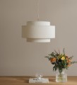 Lampa wisząca tekstylna bouclé Noah 50, biała - Globen Lighting