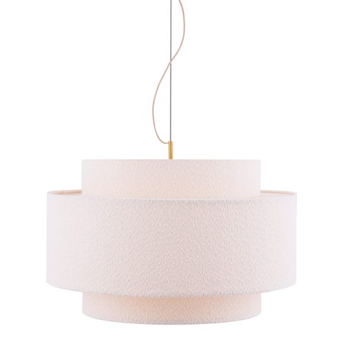 Lampa wisząca tekstylna bouclé Noah 70, biała - Globen Lighting