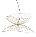 Metalowa lampa wisząca o falującym kształcie Ray 70, mosiężny - Globen Lighting