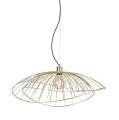 Metalowa lampa wisząca o falującym kształcie Ray 70, mosiężny - Globen Lighting