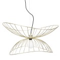 Metalowa lampa wisząca o falującym kształcie Ray 70, mosiężny - Globen Lighting