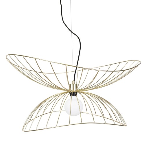 Metalowa lampa wisząca o falującym kształcie Ray 70, mosiężny - Globen Lighting