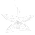 Metalowa lampa wisząca o falującym kształcie Ray 70, biała - Globen Lighting