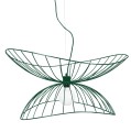 Metalowa lampa wisząca o falującym kształcie Ray 70, zielona - Globen Lighting