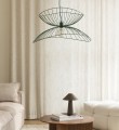 Metalowa lampa wisząca o falującym kształcie Ray 70, zielona - Globen Lighting