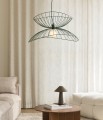 Metalowa lampa wisząca o falującym kształcie Ray 70, zielona - Globen Lighting