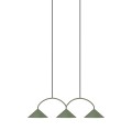 Designerska lampa wisząca Curve 3, zielona - Globen Lighting