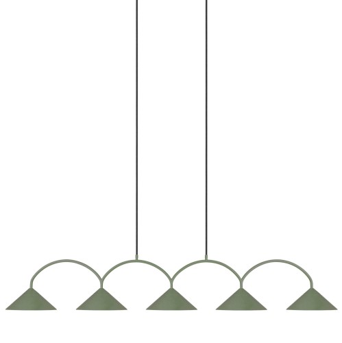 Designerska lampa wisząca Curve 5, zielona - Globen Lighting