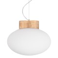 Designerska lampa wisząca szklana z trawertynową oprawką Mammut 30 - Globen Lighting