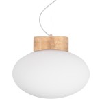 Designerska lampa wisząca szklana z trawertynową oprawką Mammut 30 - Globen Lighting