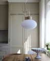 Designerska lampa wisząca szklana z trawertynową oprawką Mammut 30 - Globen Lighting