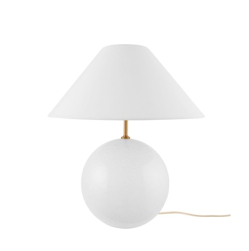 Lampa stołowa kula ze stożkowym kloszem Iris 35, biała - Globen Lighting