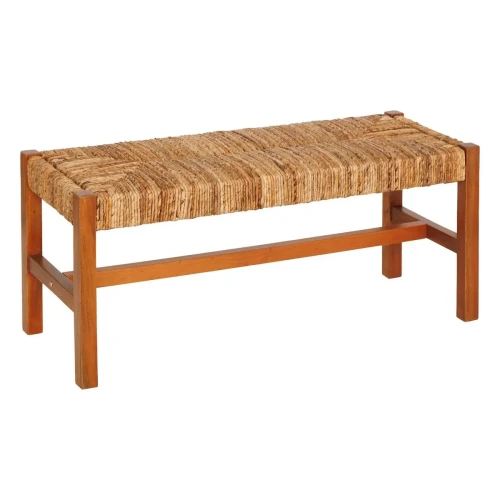 Drewniana ławka z plecionym siedziskiem Sidoan 102x38 - Atmosphera