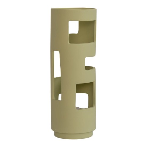 Wąska lampa stołowa gliniana Ludico, zielona - UNC